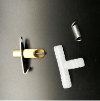 Load image into Gallery viewer, Free shipping 100pcs copper material rabbit nipple drinker with iron holder and three-way and spring water
